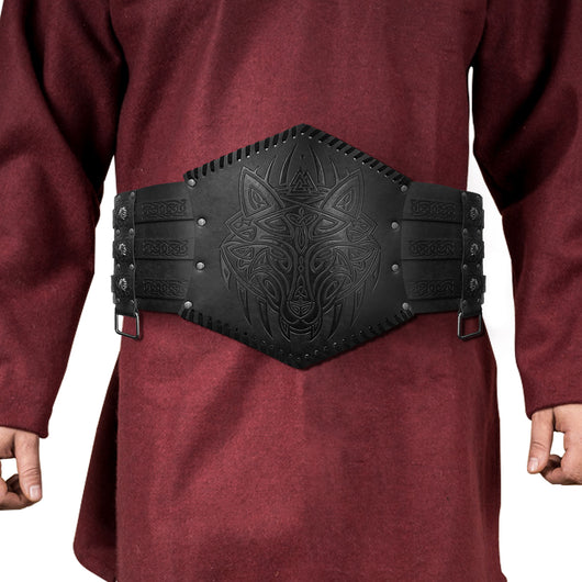Cinturón Ancho Estilo Vikingo Nórdico con Relieve - Image 36
