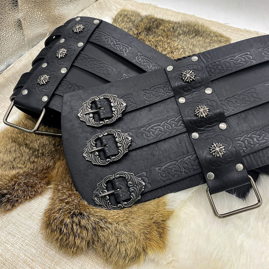 Cinturón Ancho Estilo Vikingo Nórdico con Relieve - Image 38