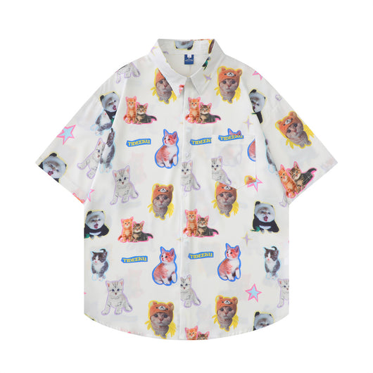 Camisa Estampada con Diseño Gatito para Hombre - Image 19