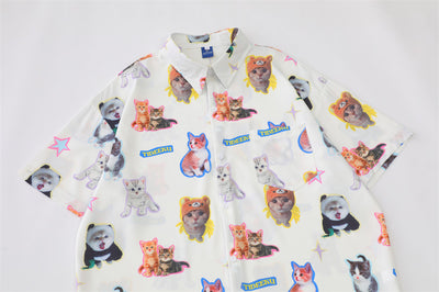 Camisa Estampada con Diseño Gatito para Hombre - Image 27