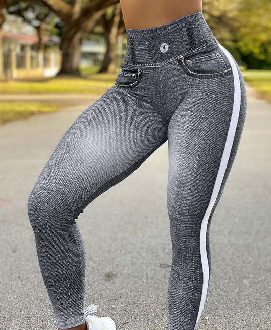 Pantalones Yoga Denim Ajustados de Secado Rápido para Mujer - Image 17