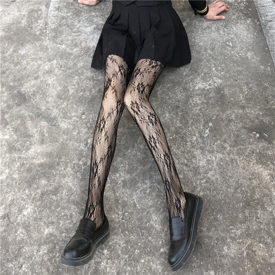 Medias de Malla Fina HANAFUJI - Pantyhose Sedoso Negro - Image 16