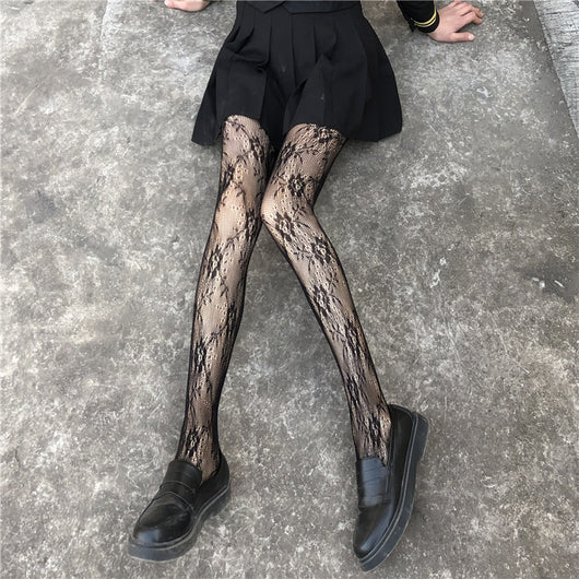 Medias de Malla Fina HANAFUJI - Pantyhose Sedoso Negro - Image 16