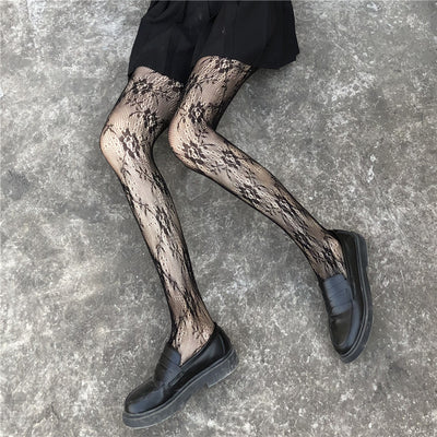 Medias de Malla Fina HANAFUJI - Pantyhose Sedoso Negro - Image 20