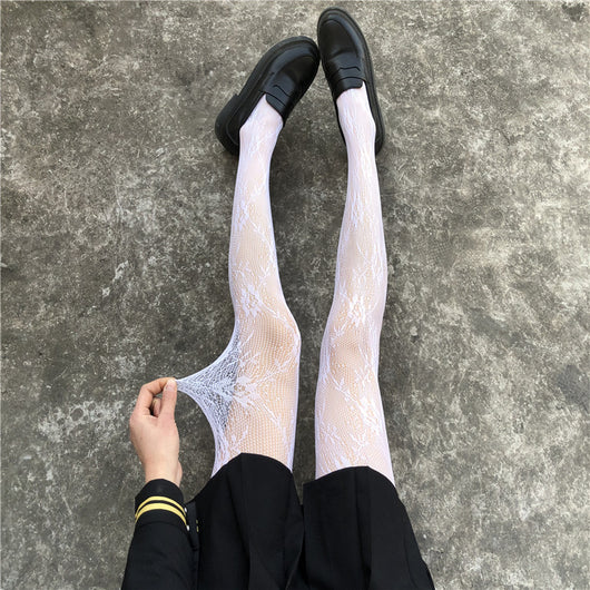Medias de Malla Fina HANAFUJI - Pantyhose Sedoso Negro - Image 21