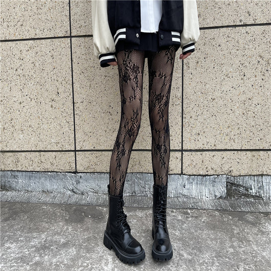 Medias de Malla Fina HANAFUJI - Pantyhose Sedoso Negro - Image 28