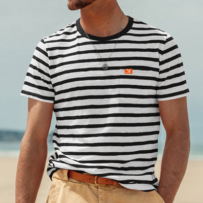 Camiseta Rayada de Manga Corta para Hombre - Comodidad de Verano - Image 22