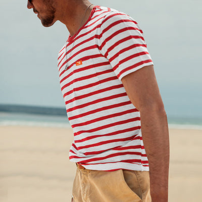 Camiseta Rayada de Manga Corta para Hombre - Comodidad de Verano - Image 23
