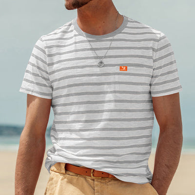 Camiseta Rayada de Manga Corta para Hombre - Comodidad de Verano - Image 27