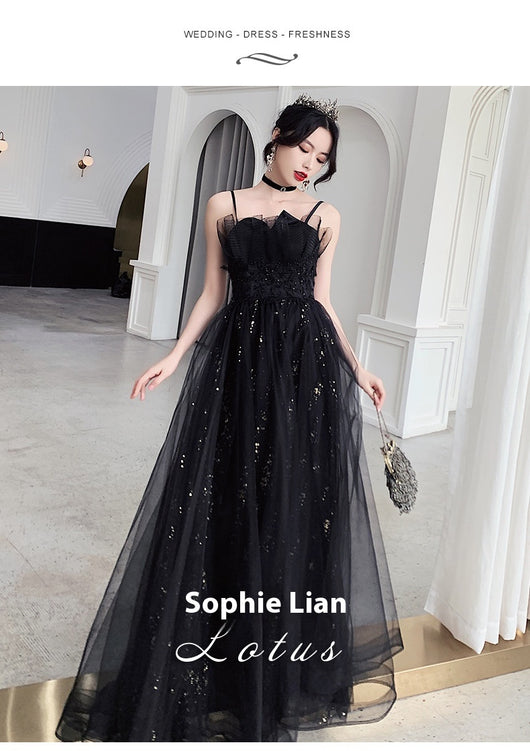Vestido de Noche Negro Elegante de Diseño Exclusivo - Image 22