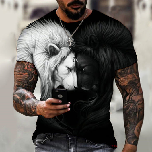 Playera Estampada León 3D para Hombre - Diseño Beast Verano - Image 26