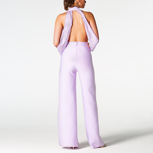 Jumpsuit Elegante sin Espalda con Escote en V y Abertura Lateral - Image 13