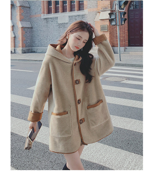 Chaqueta Hoodie Suelta con Costura Visible para Mujer - Image 16