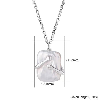 Juego de Collares para Pareja con Perla Barroca Cuadrada - Image 14
