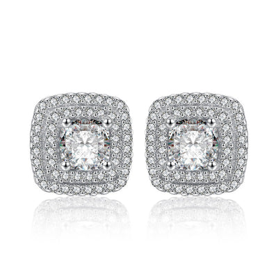 Aretes de Zirconia Cuadrados con Brillo Diamante - Image 6