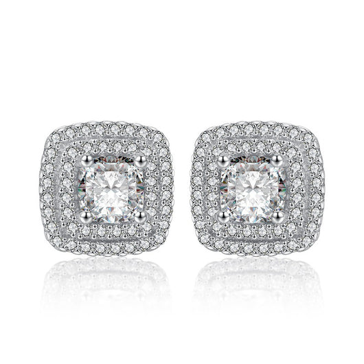 Aretes de Zirconia Cuadrados con Brillo Diamante - Image 6