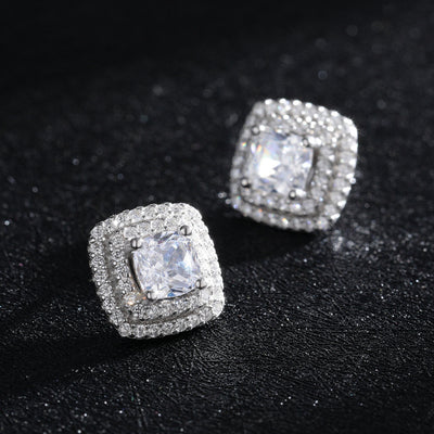 Aretes de Zirconia Cuadrados con Brillo Diamante - Image 8