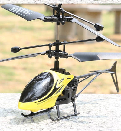 Light blue and black mini remote control helicopter with '2.5HZ' text, dual rotors, and landing skid. - Image 9