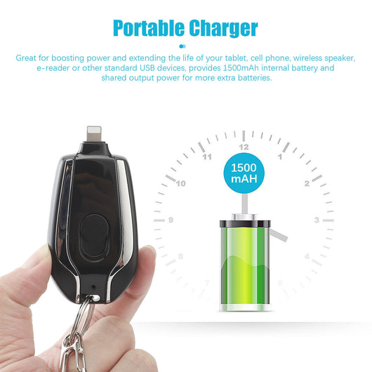 Batería Portátil Inalámbrica con Llavero 1500 mAh - Carga de Emergencia Telescópica - Image 18
