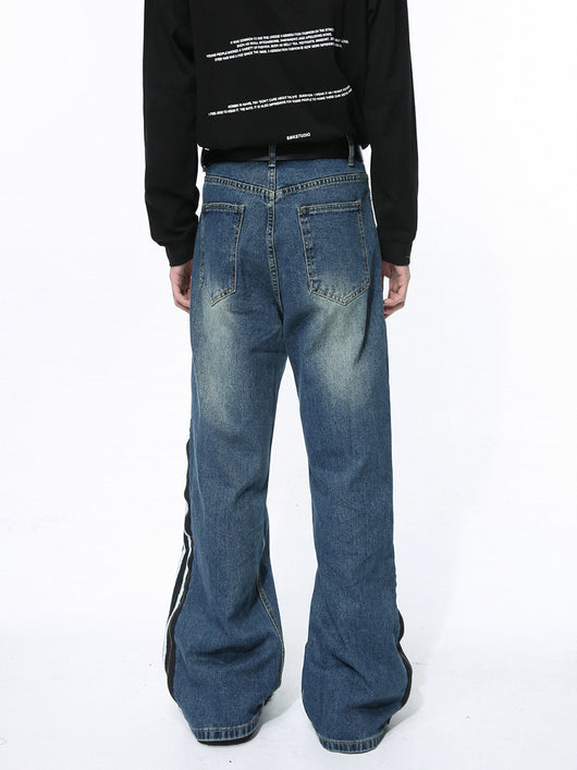 Pantalones Vaqueros Patchwork Retro Estilo Americano con Cierre de Diseño - Image 20