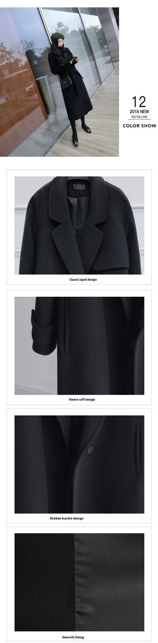 Abrigo de Lana Midi para Mujer - Elegancia Moderna - Image 8
