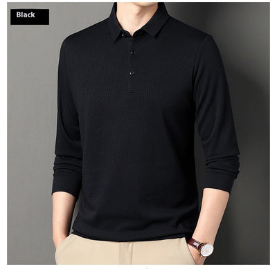 Camiseta Jacquard Manga Larga Otoño para Hombre Joven y Adulto - Image 16