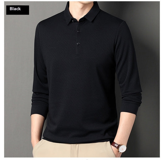 Camiseta Jacquard Manga Larga Otoño para Hombre Joven y Adulto - Image 16