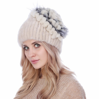 Gorro de Piel de Visón y Zorro Tejido - Colección Otoño Invierno - Image 18
