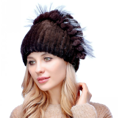 Gorro de Piel de Visón y Zorro Tejido - Colección Otoño Invierno - Image 23