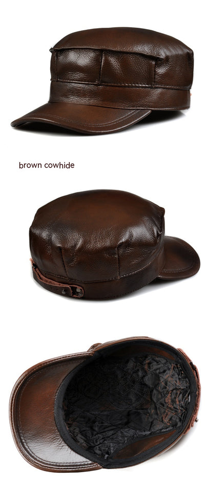 Gorra Octagonal de Cuero Genuino para Hombre - Otoño e Invierno - Image 19