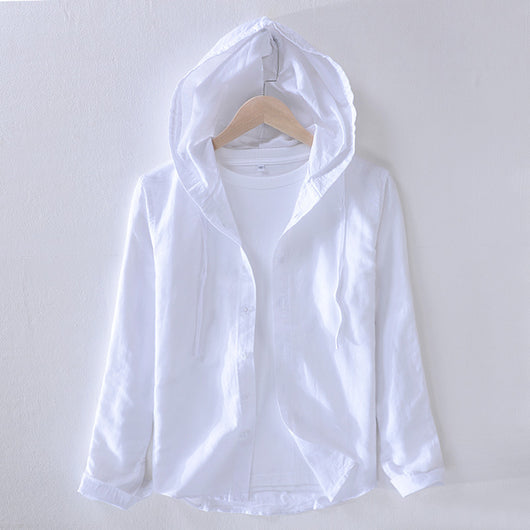Camisa Hoodie de Lino y Algodón con Estilo Artístico para Jóvenes - Image 16