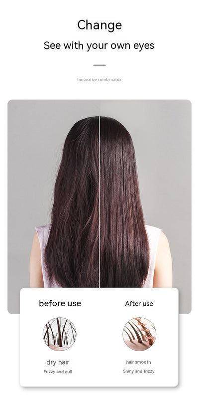 Black and rose gold wireless negative ion straight hair comb with three temperature settings and a sleek, portable design. - Image 17