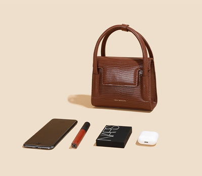Bolso Mensajero de Cuero Genuino con Patrón de Lagartija para Mujer - Image 24
