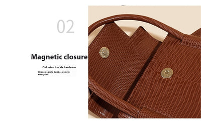 Bolso Mensajero de Cuero Genuino con Patrón de Lagartija para Mujer - Image 27