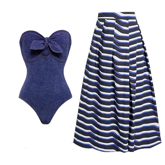 Traje de Baño Vintage Denim Una Pieza para Mujer - Image 21