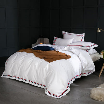 Juego de Cama Blanco 4 Piezas Algodón Puro Estilo Europeo - Image 25