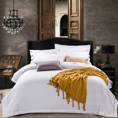 Juego de Cama Blanco 4 Piezas Algodón Puro Estilo Europeo - Image 29
