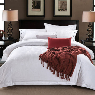 Juego de Cama Blanco 4 Piezas Algodón Puro Estilo Europeo - Image 34