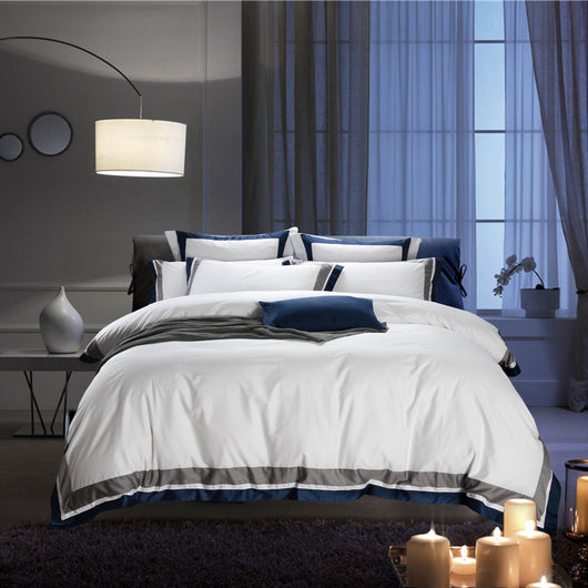Juego de Cama Blanco 4 Piezas Algodón Puro Estilo Europeo - Image 35