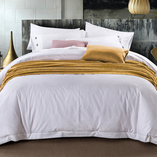 Juego de Cama Blanco 4 Piezas Algodón Puro Estilo Europeo - Image 36
