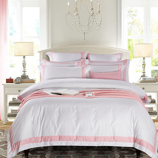 Juego de Cama Blanco 4 Piezas Algodón Puro Estilo Europeo - Image 38
