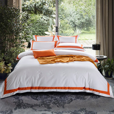 Juego de Cama Blanco 4 Piezas Algodón Puro Estilo Europeo - Image 41