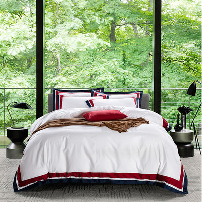Juego de Cama Blanco 4 Piezas Algodón Puro Estilo Europeo - Image 42