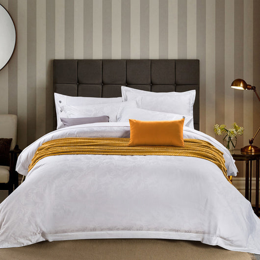 Juego de Cama Blanco 4 Piezas Algodón Puro Estilo Europeo - Image 43
