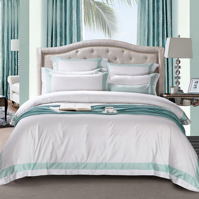 Juego de Cama Blanco 4 Piezas Algodón Puro Estilo Europeo - Image 44