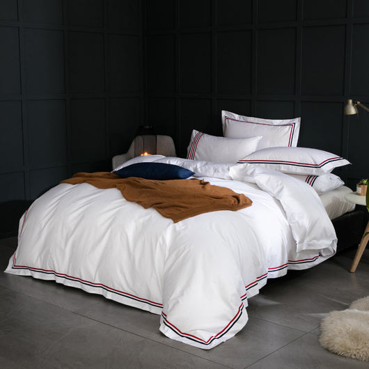Juego de Cama Blanco 4 Piezas Algodón Puro Estilo Europeo - Image 45