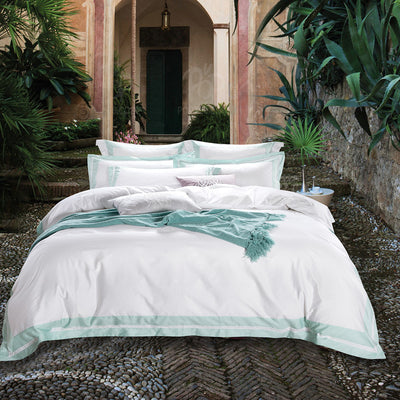 Juego de Cama Blanco 4 Piezas Algodón Puro Estilo Europeo - Image 46