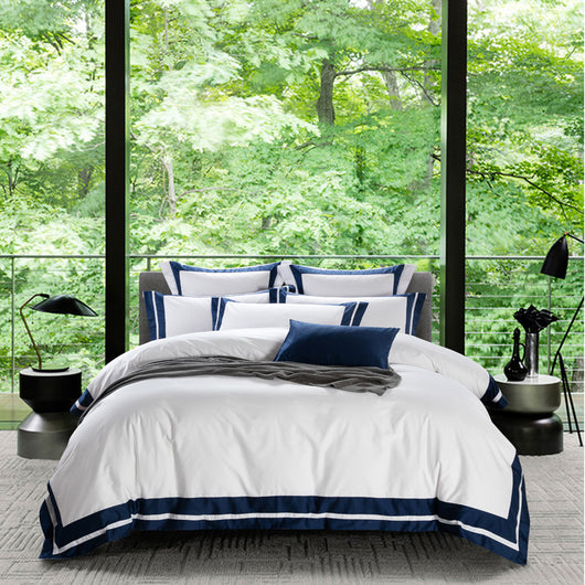 Juego de Cama Blanco 4 Piezas Algodón Puro Estilo Europeo - Image 47