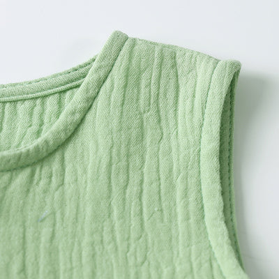 Saco de Dormir de Algodón y Lino para Bebé - Diseño Chaleco Liso - Image 18