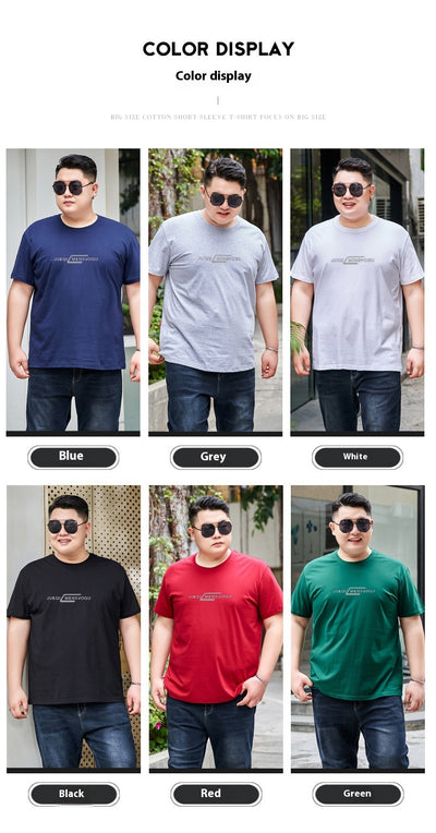 Camiseta de Algodón para Hombre Talla Grande - Cuello Redondo Manga Corta - Image 25